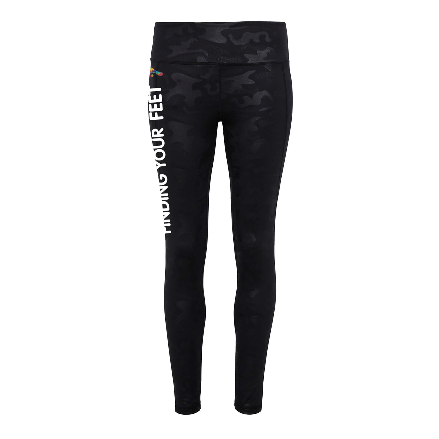 Womens Performance Camo Leggings - Black Camo - Finding Your Feet